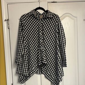 Comfy USA Black and White Checkered Tunic